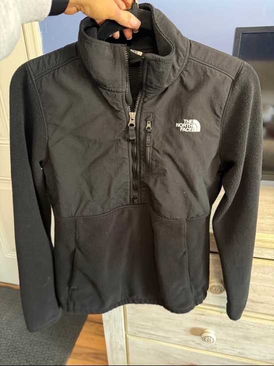 The North Face Jackets & Blazers - The North Face Black Quarter-Zip Fleece with Chest Panel